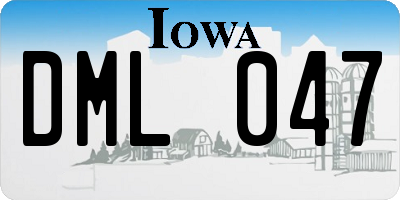 IA license plate DML047
