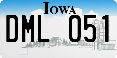 IA license plate DML051