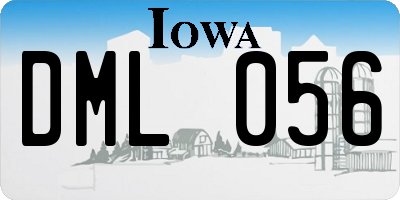 IA license plate DML056