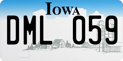 IA license plate DML059