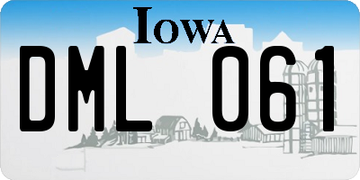 IA license plate DML061