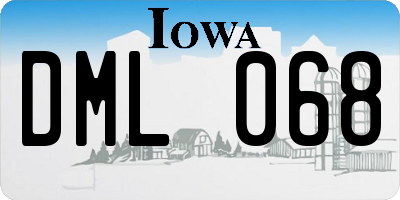 IA license plate DML068