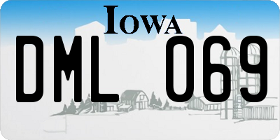 IA license plate DML069