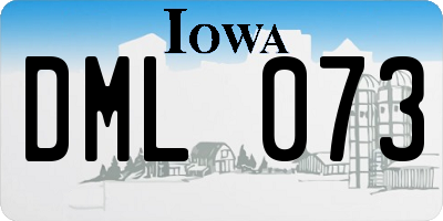 IA license plate DML073