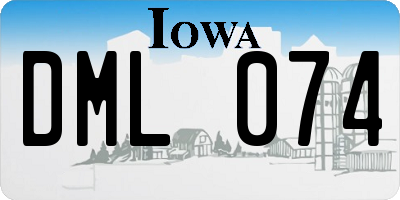 IA license plate DML074