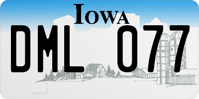IA license plate DML077