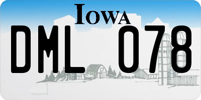 IA license plate DML078
