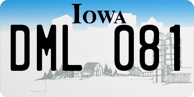 IA license plate DML081