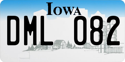 IA license plate DML082
