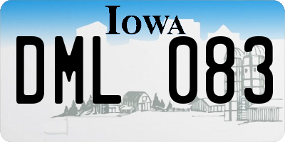 IA license plate DML083