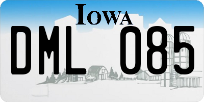 IA license plate DML085