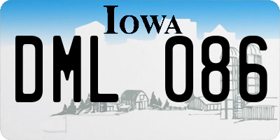 IA license plate DML086