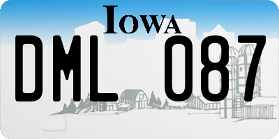 IA license plate DML087