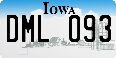 IA license plate DML093