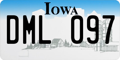 IA license plate DML097