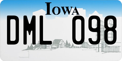 IA license plate DML098