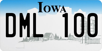 IA license plate DML100