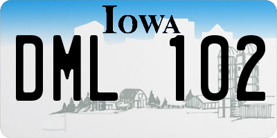 IA license plate DML102