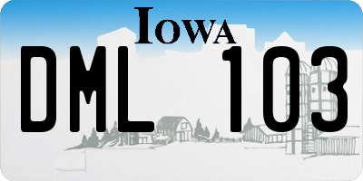 IA license plate DML103