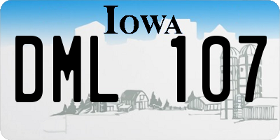 IA license plate DML107
