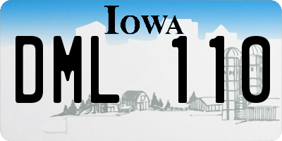 IA license plate DML110