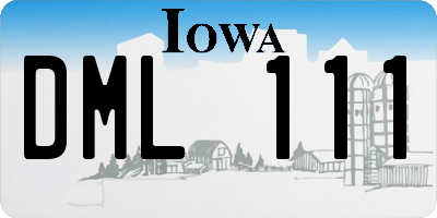 IA license plate DML111