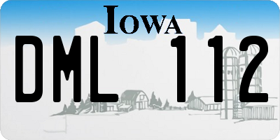 IA license plate DML112
