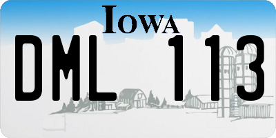 IA license plate DML113