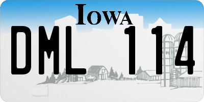 IA license plate DML114