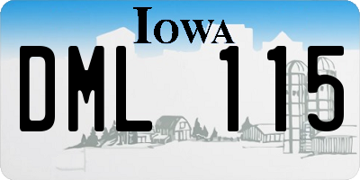 IA license plate DML115