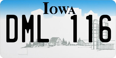 IA license plate DML116