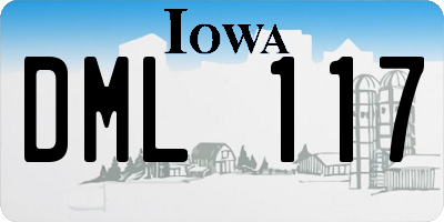 IA license plate DML117
