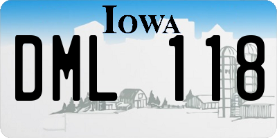 IA license plate DML118