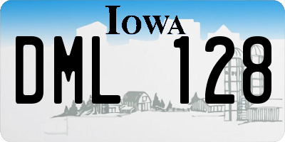 IA license plate DML128