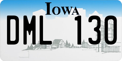 IA license plate DML130