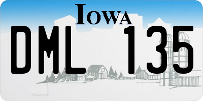 IA license plate DML135