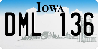 IA license plate DML136