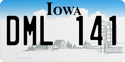 IA license plate DML141