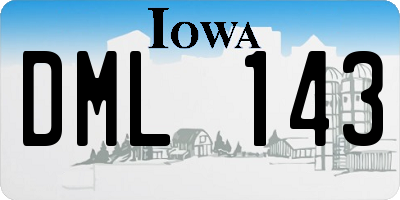 IA license plate DML143