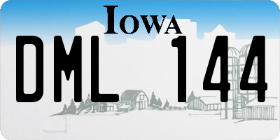 IA license plate DML144