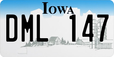 IA license plate DML147