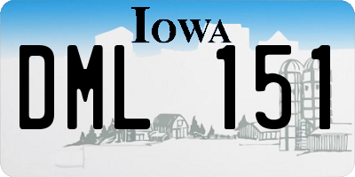 IA license plate DML151