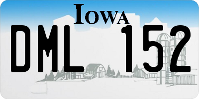 IA license plate DML152