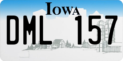 IA license plate DML157