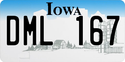 IA license plate DML167