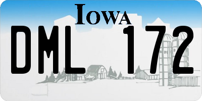 IA license plate DML172