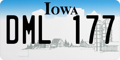 IA license plate DML177