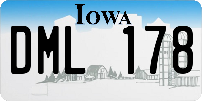 IA license plate DML178