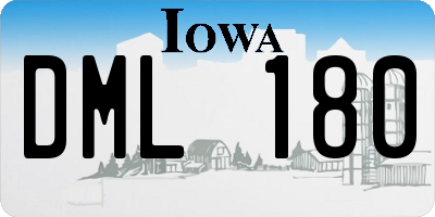 IA license plate DML180