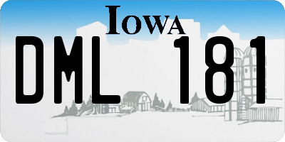 IA license plate DML181